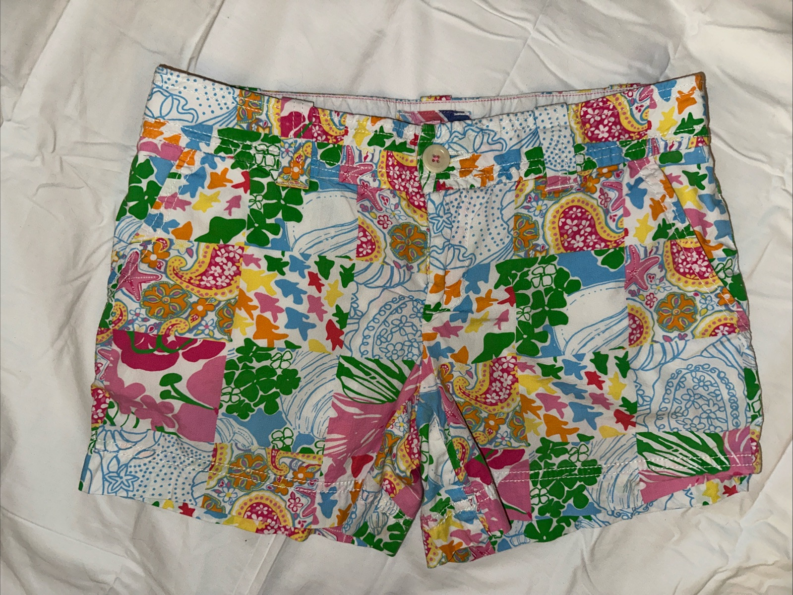 Lilly Pulitzer Patchwork Print Cotton Shorts Size… - image 1