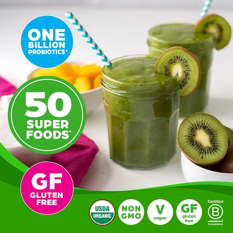 Polvo de Verdes Orgánicas Orgain + 50 Superalimentos, Original 9.9 Onzas (Pack de 1) Foto 3 de 4