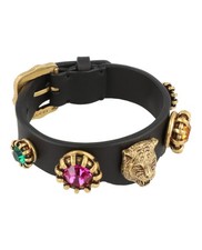 Bracciale donna Gucci testa di tigre e pelle di cristallo