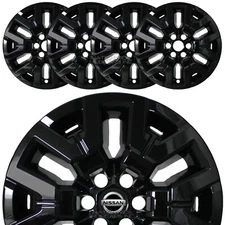 4 fits Nissan Frontier SV 2022-2024 Black 17" Wheel Skins Hub Caps Rim Covers