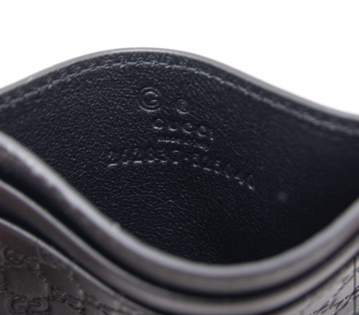 Gucci Microguccissima Black Leather Logo Card Case 262837 NEW | eBay