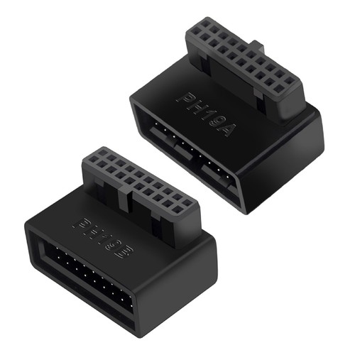 Adaptateur En-tête Carte Mère Ordinateur USB 3.0 19P 20P 90 Degrés Convertisseur B - Photo 2/12