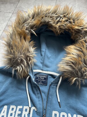 Vintage LGB If Six Was Nine Style Faux Fur Zip Hoodie Jacket Size