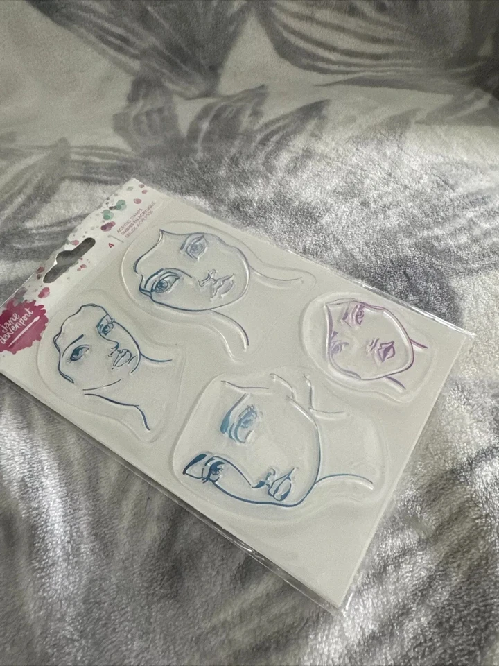 Hermosas estampillas de acrílico transparente Jane Davenport nuevas Foto 4 de 4