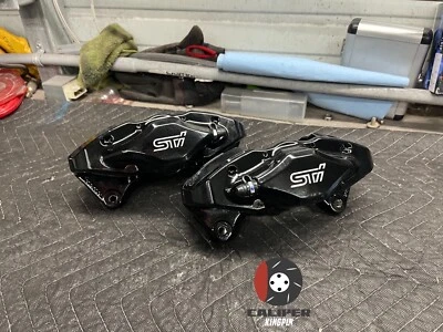 Fits 08-17 Subaru WRX STI Rear Brake Caliper Set Calipers 08-17 Powder Coated - Bild 1 von 4