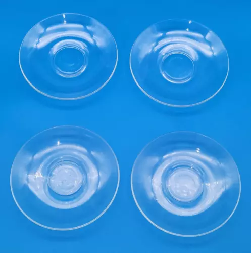 Set of 4 - Clear Glass Vintage Duralex France Saucer Plates 5 1/4"