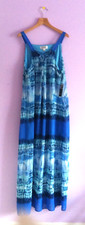 Tie Dye Maxi Dress XL Petite Blue NWT Sheer Lined