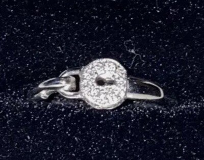 white Gold and AUTHENT diamond lock ring with  .2 carats with BIG appraisal $$$