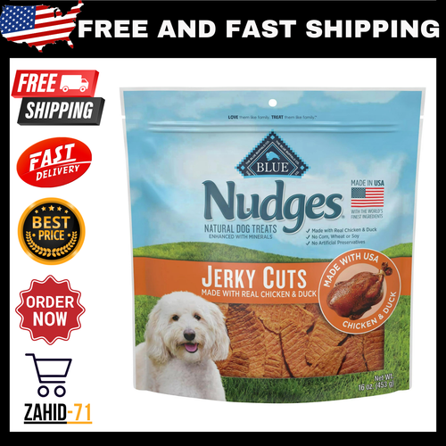 Blue Buffalo Nudges Jerky Cuts Natural Dog Treats, Chicken and Duck