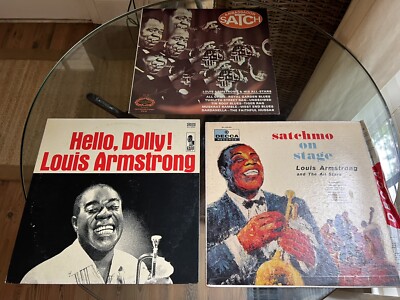 Lot of 3 Louis Armstrong Vinyl LP: Ambassador Satch Hello Dolly Satchmo on Stage