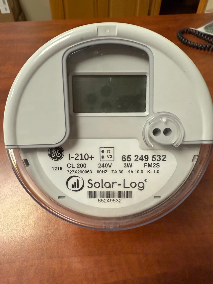 GE Solar Energy Meter I-210+ CL200 240V FM2S Watthour Meter Solar - Used - Image 2 of 3
