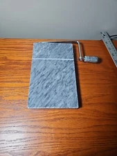 Marble block cheese slicer plate cutting board gray heavy