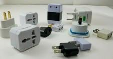 Lot of 11 used euro power adapter. travelers adapters. different models