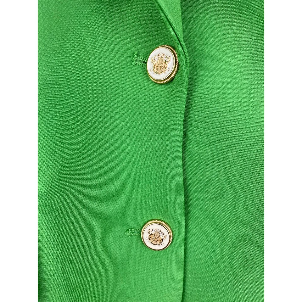 Zara Women's Size M Green Lined 2 Button Polyester Blend Blazer Jacket