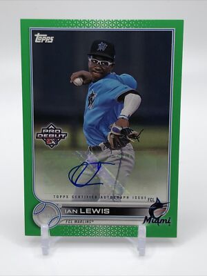 2022 Topps Pro Debut Ian Lewis Green Auto Autograph /99 FCL Marlins PD-147