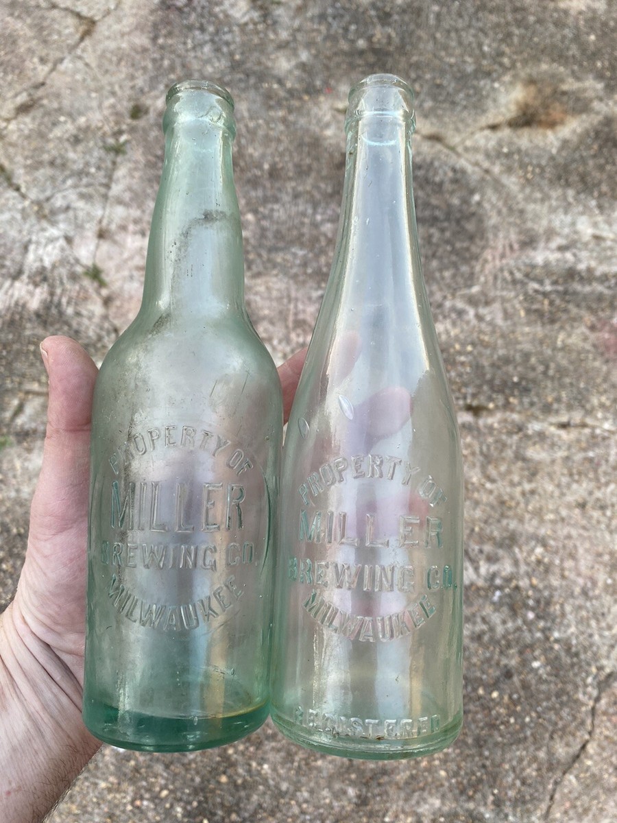 ANTIQUE LONG NECK MILLER BREWING MILWAUKEE BLOWN IN MOLD BEER