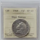 1948 Canada 50 Cents George VI Silver Coin ICCS EF-40