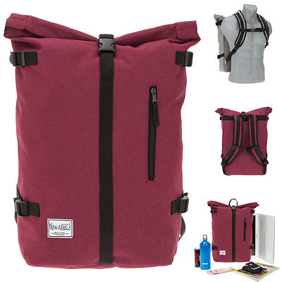 Rucksack Freizeitrucksack Laptoprucksack New Rebels Vintage A4 Kurier Rot +f