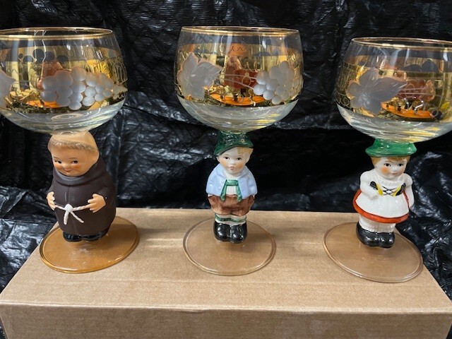 Vintage Goebbel Hummel wine glasses, set of 6
