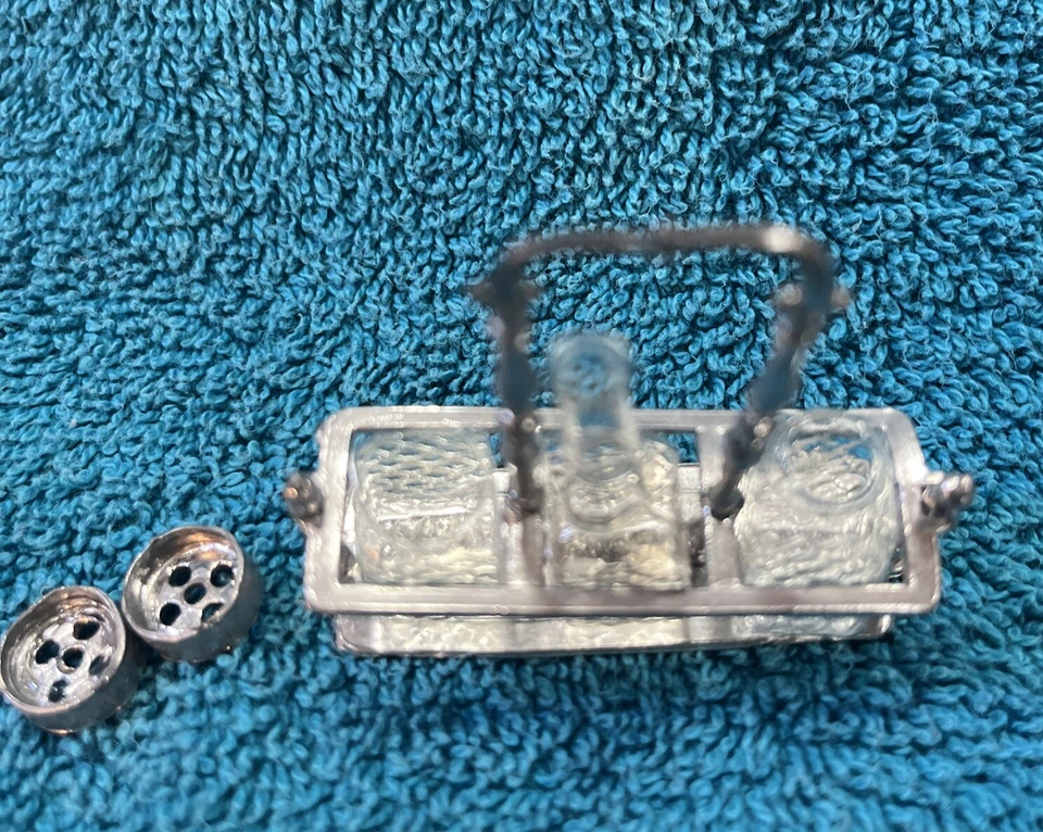 Антикварный металлический держатель для бутылок Gerlach с оригинальными бутылками и крышками - Изображение 4 из 4