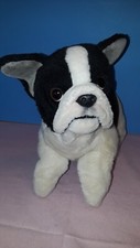 FAO Schwarz Boston Terrier Puppy Dog Plush Stuffed Animal Toy Laying 12  2018