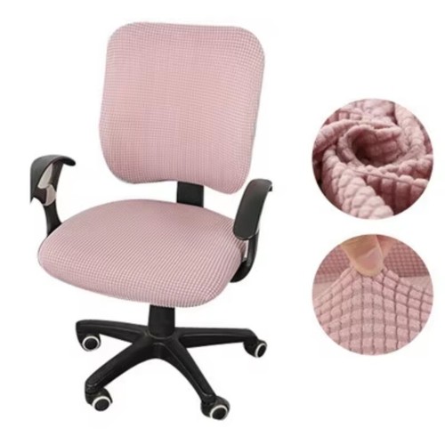 Cubierta de silla de oficina de terciopelo a cuadros de alta elasticidad 2 piezas espesar computadora spandex dividido - Imagen 35 de 39