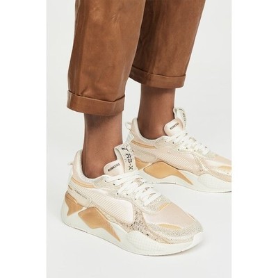 Puma RS-X Winter Glimmer Chunky Lace Up Sneaker White Cream Gold 8.5 | eBay