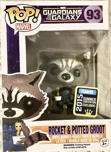 Rocket & Potted Groot Marvel Guardians Of The Galaxy Funko POP 93 Bobble Head