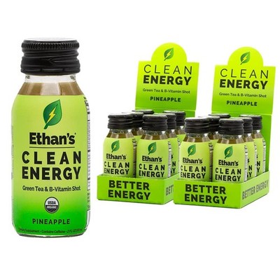 Ethan's Organic Clean Energy Shots Pineapple, 12 Pack of 2oz | 150mg Caffeine...