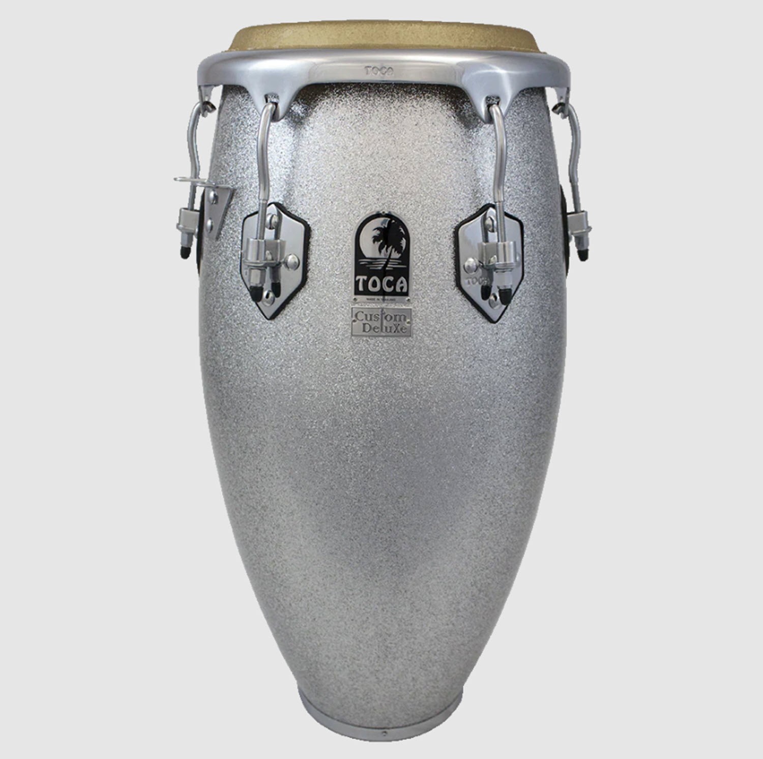 Toca Percussion Custom Deluxe Fiberglass Quinto Drum 11" - Silver Sparkle