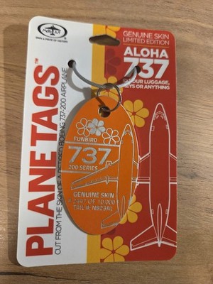 PLANETAGS BOEING 737 200 SERIES ALOHA TAIL N823AL ORANGE TAG RARE!!!