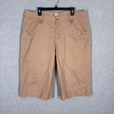 Faded Glory Capri Pants 18 Tan Khaki Wide Leg Baggy Stretch 90s Y2K Casual Chino