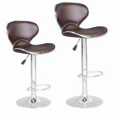 BestOffice Bar Stools Set of 2, Counter Height Adjustable Bar Stools with Bac...
