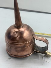 Vintage Copper Hand Oiler Can with Spout Funnel Vintage Industrial Decor