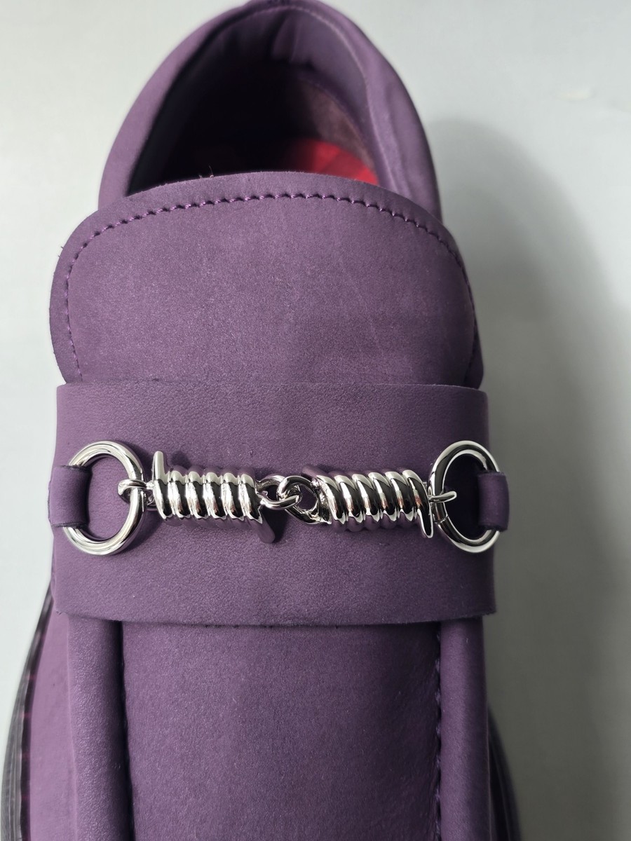 Burberry Chunky Loafers Creeper Clamp Size 6.5 36.5 Purple