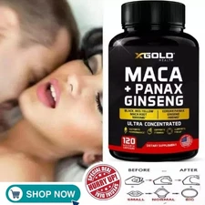 Maca Root Capsules 10,000mg + Korean Panax Ginseng 1,400mg | Extra Strength Herb