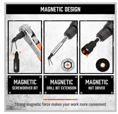 Magnetic Nut Driver Set | 47-Piece | Nut Driver Set for Impact Drill | SAE (1/4" - Picture 5 of 9