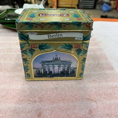Vintage Lambertz Aachen Metal German Cookie Christmas Music Box 