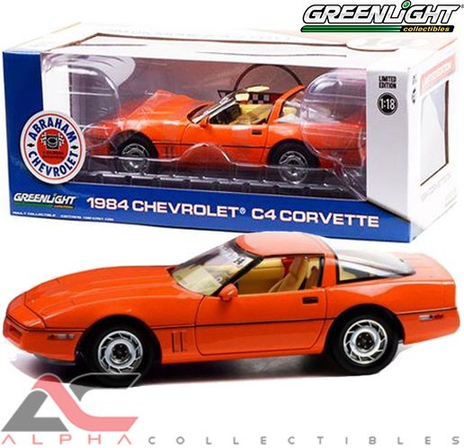 GREENLIGHT 13595 1:18 1984 CHEVROLET CORVETTE C4 HUGGER ORANGE AJ