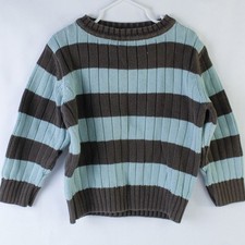 Gymboree Blue  Brown Striped Cable Knit Sweater XS - Very Good Condition