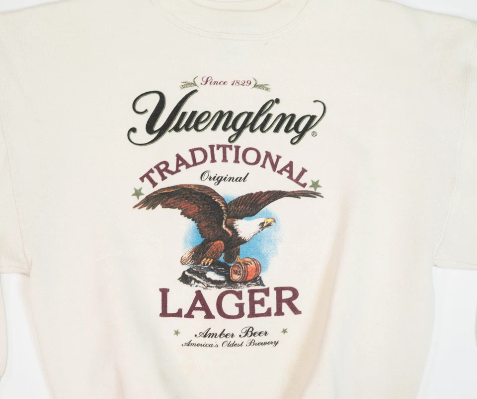 Sudadera De Colección Años 80 Yuengling Cervecería Águila Cuello Redondo Blanca Talla Grande Foto 2 de 4