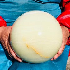 10.71LB Natural Afghan Jade Sphere Polished Crystal Healing Ball Home Reiki