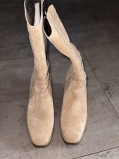 Damen Stiefelletten von Almen Pena Gr. 38 Beige Keilabsatz