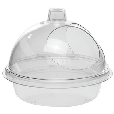 Cal-Mil Round Clear Acrylic Turn-N-Serve Sample Dome Set - 10'' Dia x 7''H