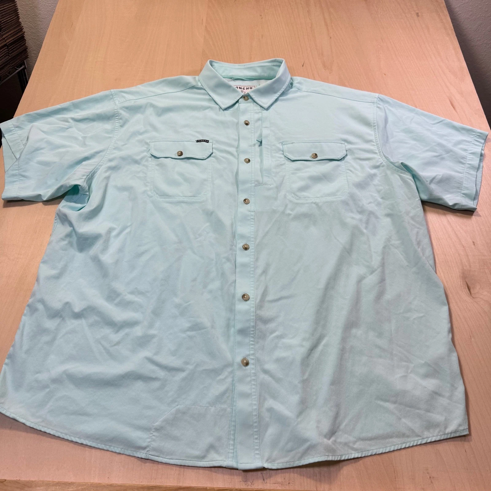 Poncho Outdoors Fishing Shirt Mens XXL Light Blue Short Sleeve Magnetic Pockets
Opens in a new windo