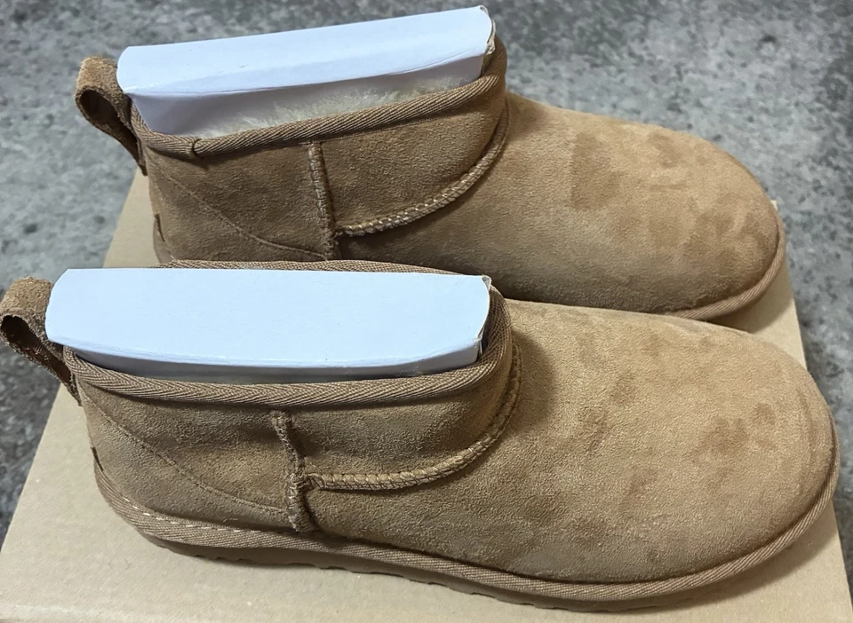 Nuevas Auténticas Botas UGG Clásicas Ultra Mini 1116109 Para Mujer Moda Castaño Foto 4 de 4