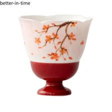 50ml High-foot Flower Mouth Master Cup Hand-painted Red Plum Kung Fu Tea Set