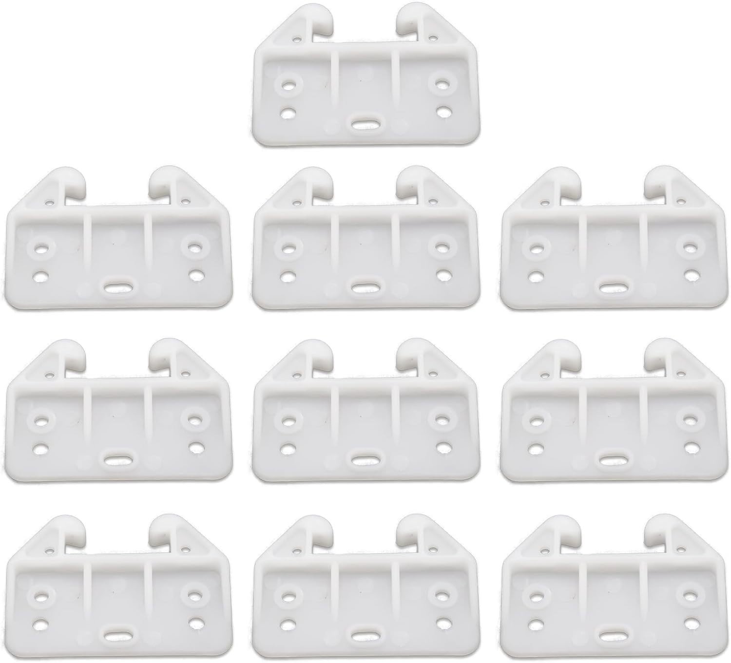 Set of 10 White Plastic Drawer Guides Sturdy Rear Drawer Replacement Brackets