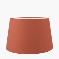 20cm Terracotta Handloom Fabric Tapered Cylinder Lampshade For Table Lamps