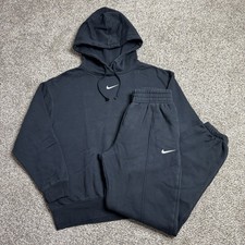 Nike Sportswear Fleece Black Sweatsuit Sweatshirt  Pants Joggers Set Size S/XS